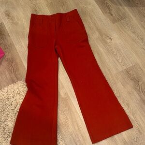 NEW Anthropologie Maeve Rust Orange Stretchy Wide Leg Pants